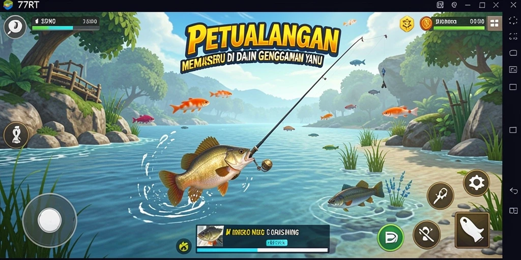 Tangkapan ikan besar dalam gameplay 77RT yang memukau.