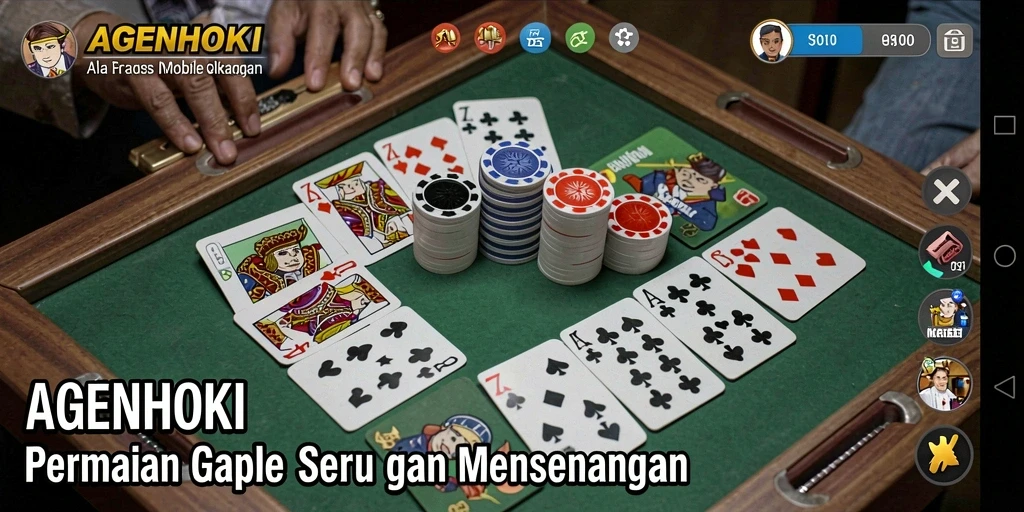 Tampilan gameplay seru di AGENHOKI, permainan Gaple yang menantang.