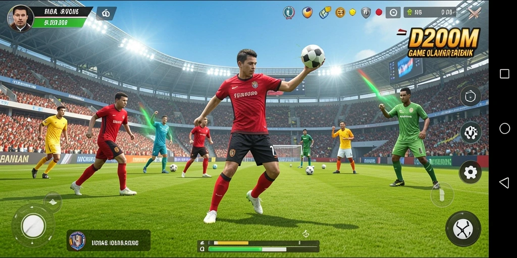Tampilan aksi mendebarkan dari gameplay D200M di lapangan olahraga.