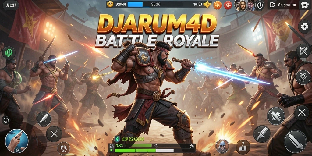 Tangkapan layar gameplay Battle Royale DJARUM4D yang mendebarkan.