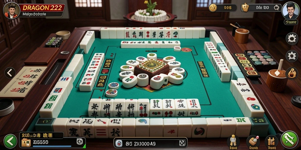 Tampilan gameplay Mahjong yang menarik di DRAGON222.