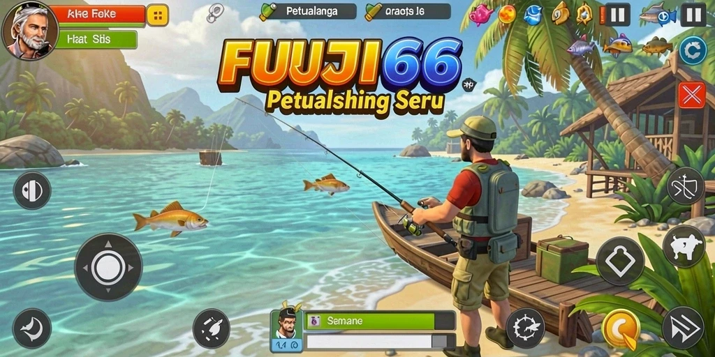 Screenshot utama FUJI66 yang menampilkan gameplay memancing yang seru.