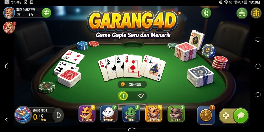 Tampilan gameplay menarik dari GARANG4D menampilkan suasana permainan Gaple yang seru.