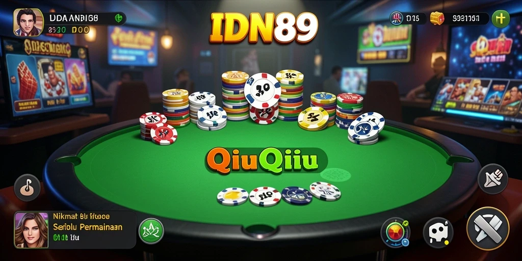 Screenshot gameplay IDN89 yang menampilkan keseruan bermain QiuQiu.