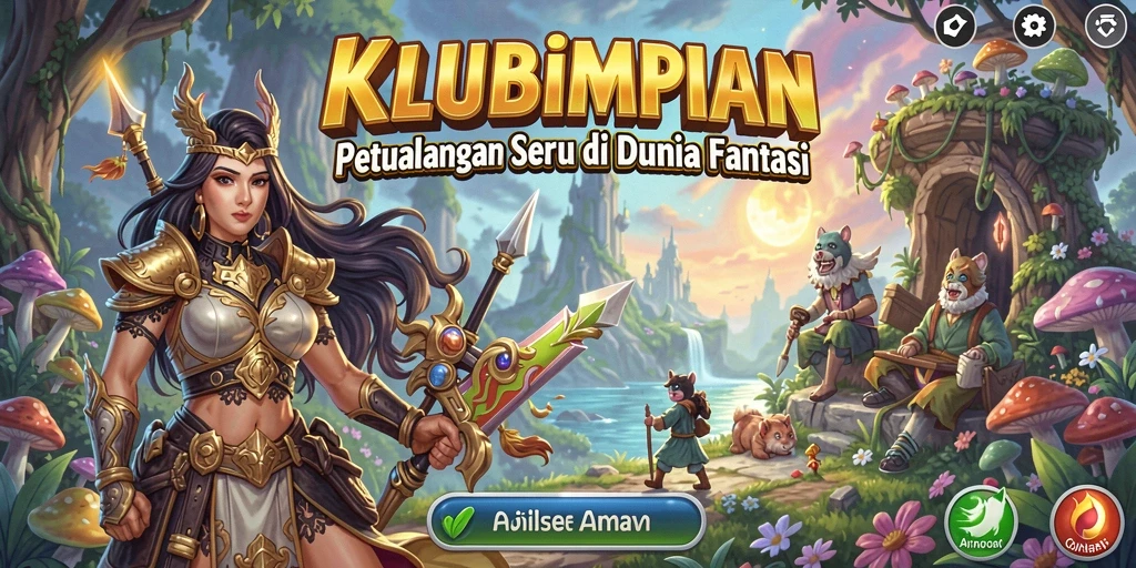 Tampilan gameplay menakjubkan dari KLUBIMPIAN dengan karakter yang dinamis.