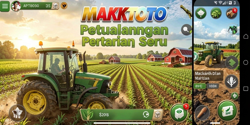 Tangkapan layar utama MAKTOTO menampilkan gameplay bertani yang interaktif dan menyenangkan.