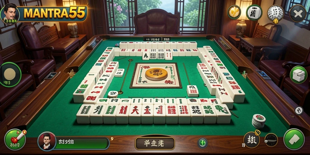 Tampilan gameplay seru dari MANTRA55 yang menampilkan tantangan Mahjong.