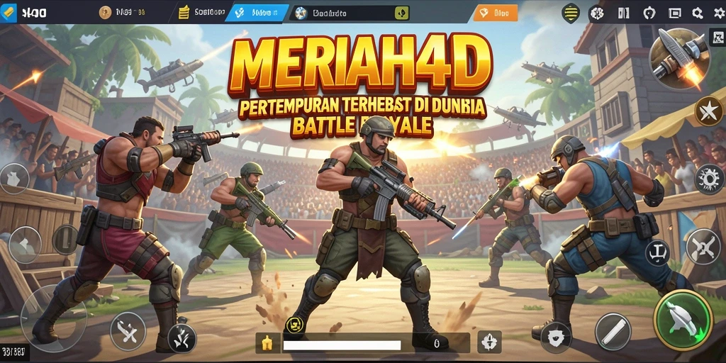 Tampilan seru gameplay MERIAH4D dalam pertarungan Battle Royale.