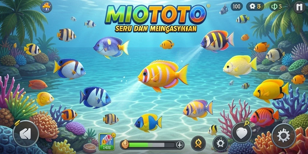 Tampilan menarik dari gameplay Tembak Ikan di MIOTOTO.