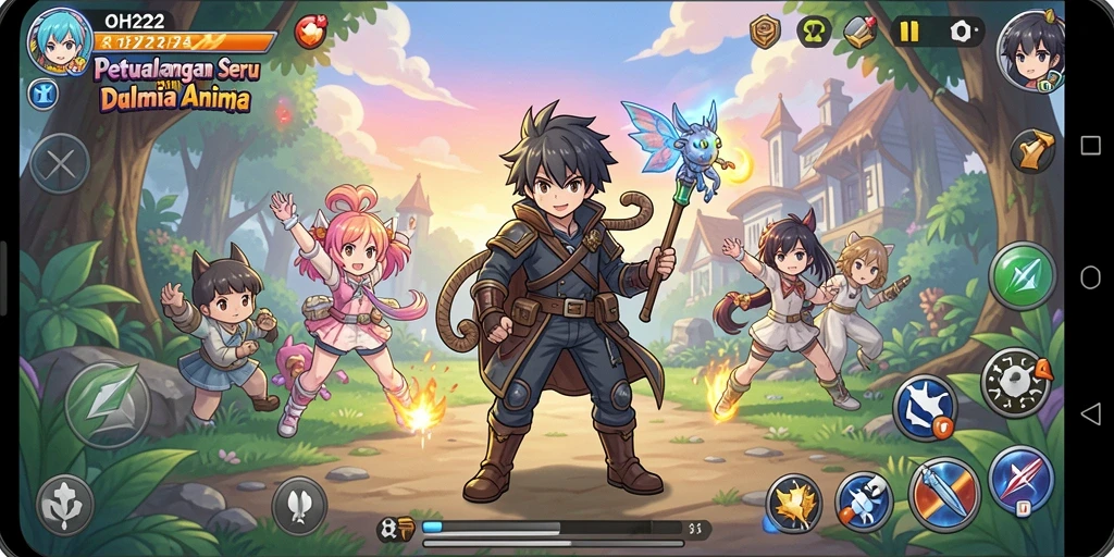 Tampilkan karakter anime dalam aksi seru di gameplay.