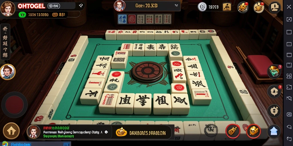 Screenshot gameplay OHTOGEL menampilkan suasana permainan Mahjong yang seru.