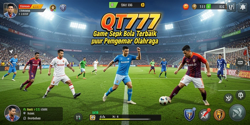 Tangkapan layar QT777 menampilkan aksi seru pertandingan sepak bola.