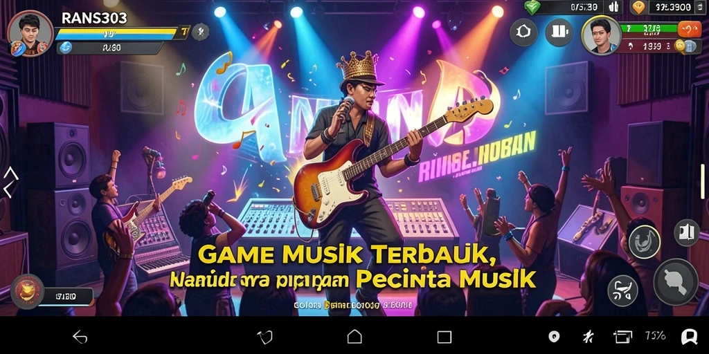 Screenshot RANS303 menampilkan gameplay seru dengan lagu-lagu favorit.