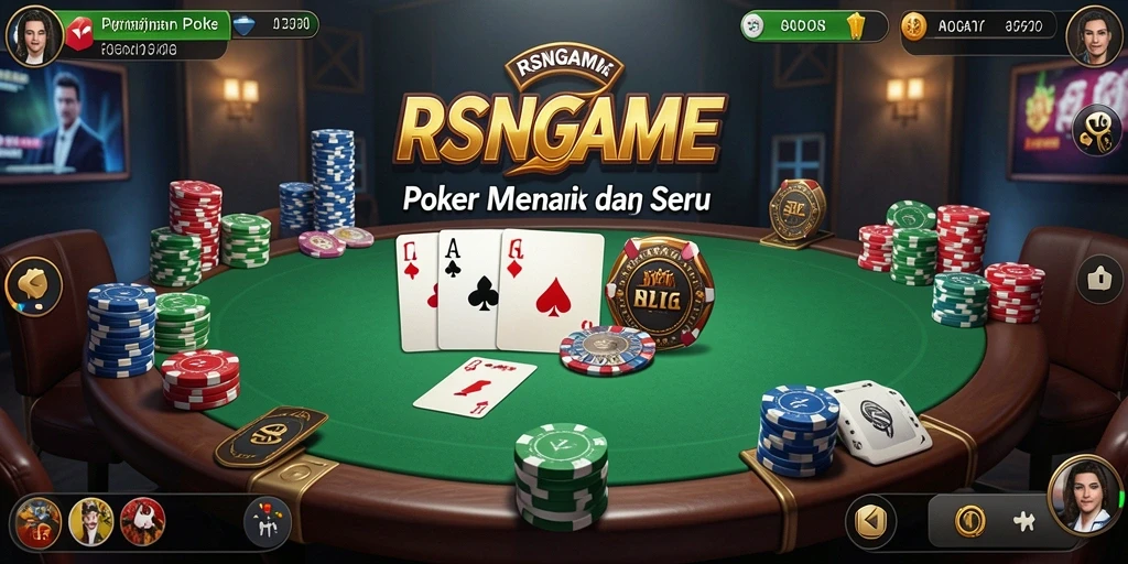 Tampilan gameplay Poker RSNGAME yang seru dan mendebarkan.