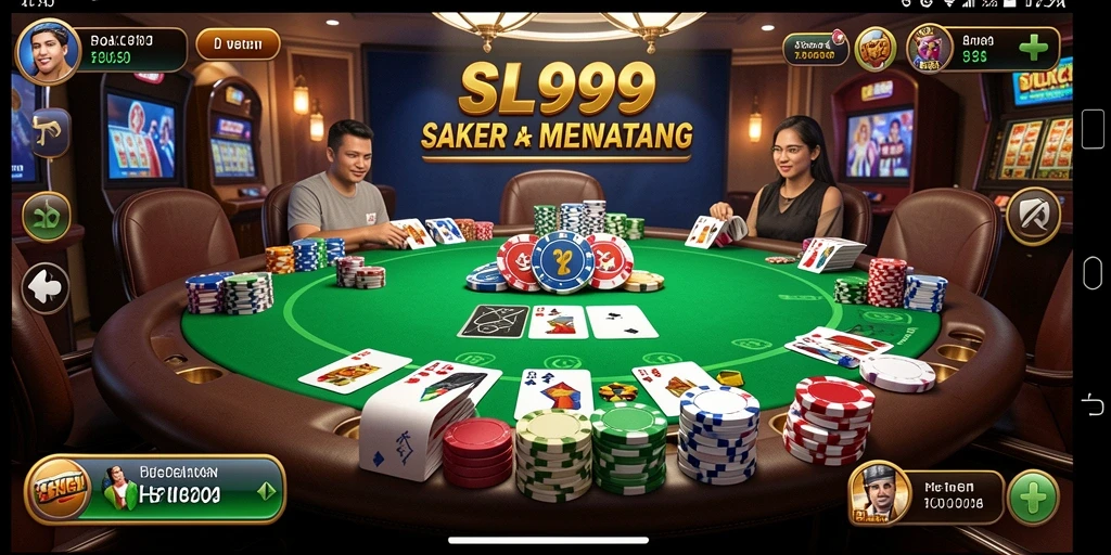 Screenshot gameplay SL999 menunjukkan antarmuka permainan Poker yang menarik.
